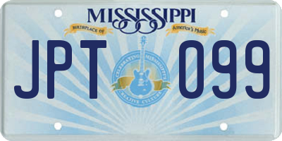 MS license plate JPT099