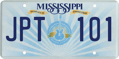 MS license plate JPT101
