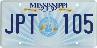 MS license plate JPT105