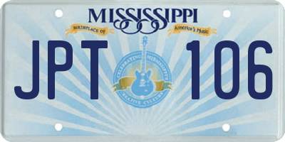 MS license plate JPT106