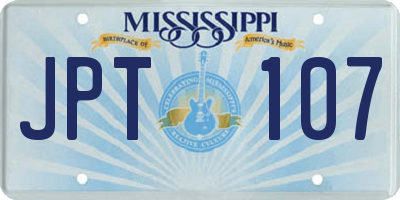 MS license plate JPT107