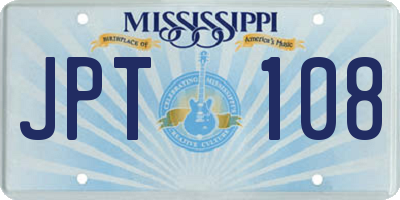 MS license plate JPT108