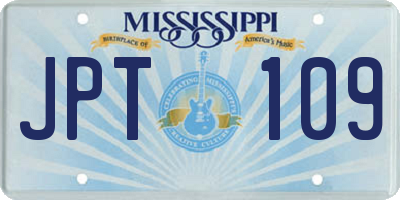 MS license plate JPT109