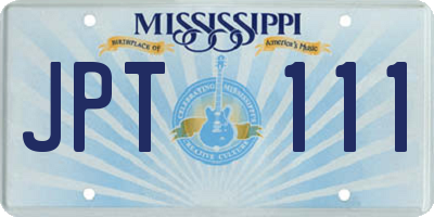 MS license plate JPT111