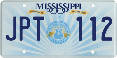 MS license plate JPT112