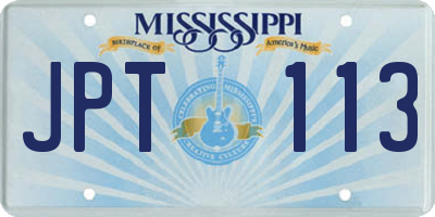 MS license plate JPT113