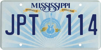 MS license plate JPT114