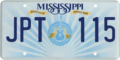 MS license plate JPT115