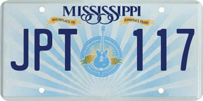 MS license plate JPT117