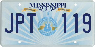 MS license plate JPT119