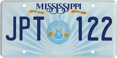 MS license plate JPT122