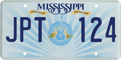 MS license plate JPT124