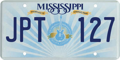 MS license plate JPT127