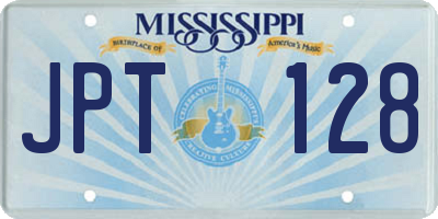 MS license plate JPT128