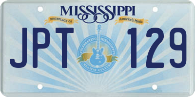 MS license plate JPT129