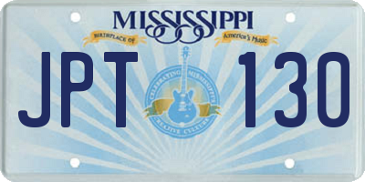 MS license plate JPT130