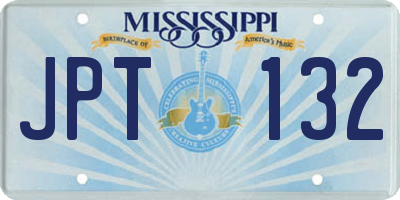 MS license plate JPT132