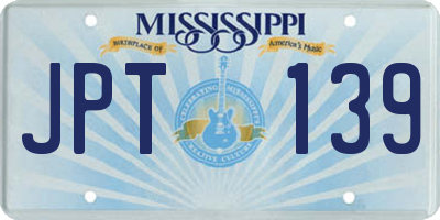 MS license plate JPT139