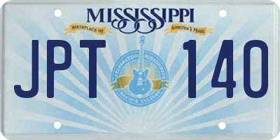 MS license plate JPT140