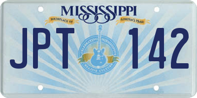 MS license plate JPT142