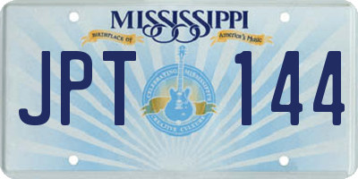 MS license plate JPT144