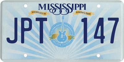 MS license plate JPT147
