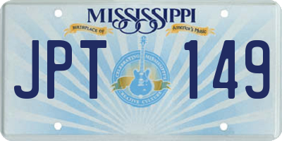 MS license plate JPT149