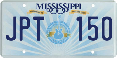 MS license plate JPT150