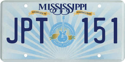 MS license plate JPT151