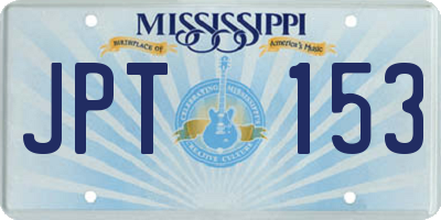 MS license plate JPT153