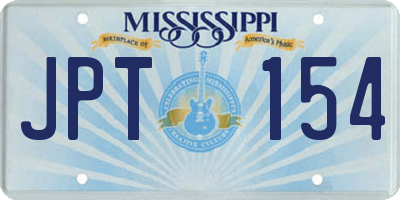 MS license plate JPT154