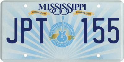 MS license plate JPT155