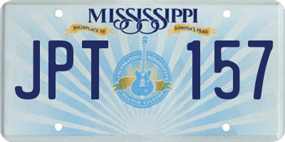 MS license plate JPT157