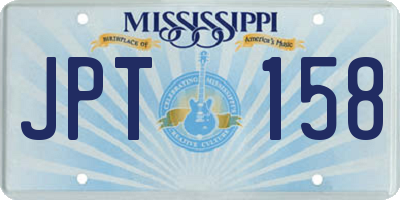 MS license plate JPT158