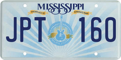 MS license plate JPT160