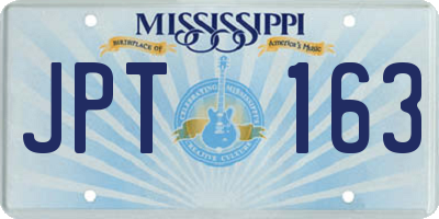 MS license plate JPT163