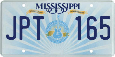 MS license plate JPT165