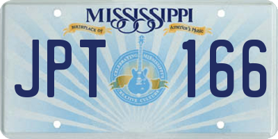MS license plate JPT166