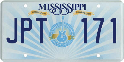 MS license plate JPT171