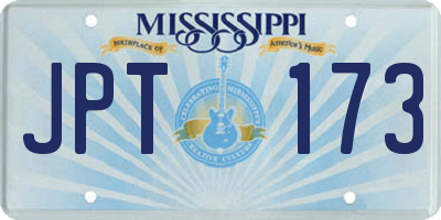 MS license plate JPT173