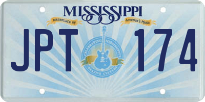 MS license plate JPT174
