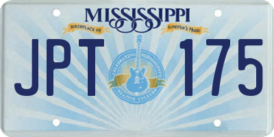 MS license plate JPT175