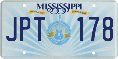 MS license plate JPT178