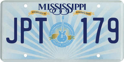 MS license plate JPT179