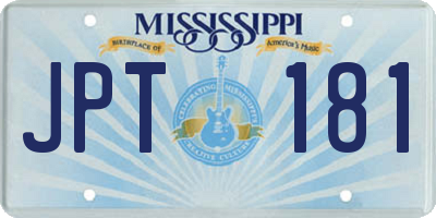 MS license plate JPT181