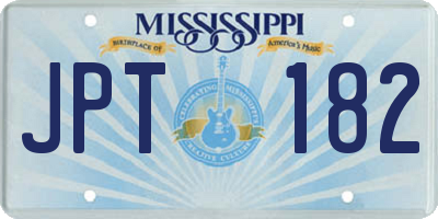 MS license plate JPT182
