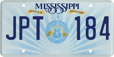 MS license plate JPT184