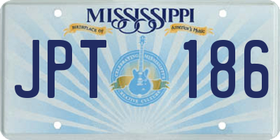 MS license plate JPT186