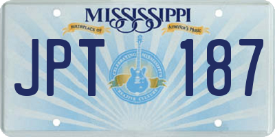MS license plate JPT187