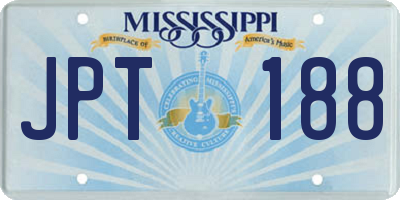 MS license plate JPT188